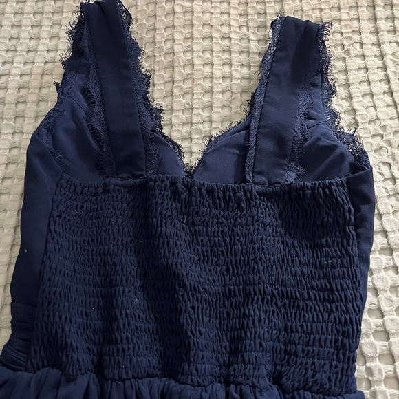 XS Dark Navy Blue Party/Bridesmaid/Prom Knee-Length w/built in bra - Picture 3 of 8